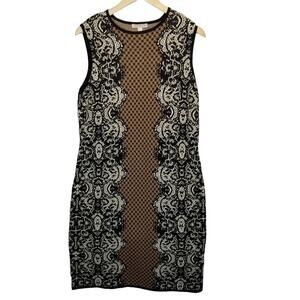 Dress Barn Dress XL Sleeveless Knit Midi Neutral Color